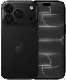 iPhone 18 Pro, back exterior, black color, Pro Fusion camera system at top, centered Apple logo, front exterior, all-screen design, Dynamic Island centered near top