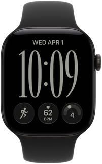 Apple Watch with a black color Sport Band
