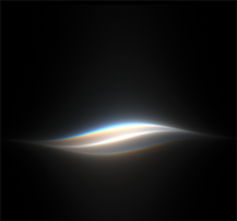 A multicolored wave of light